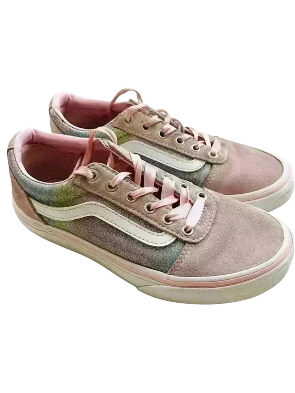 Vans Old Skool Powder Pink Glitter Pig Suede Skater Sneaker Shoe Size Missy 1.0